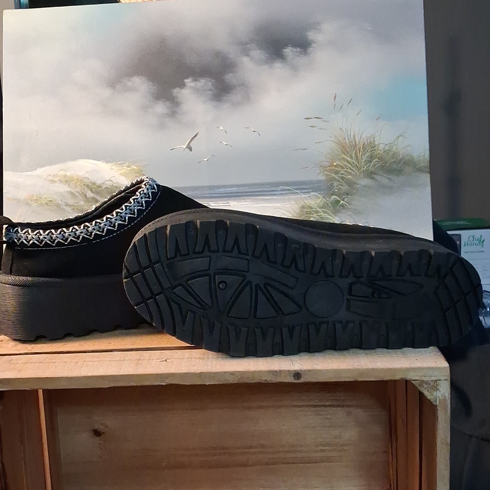 Women’s Black Suede Platform Slip-On Clogs - Picture 12 of 12
